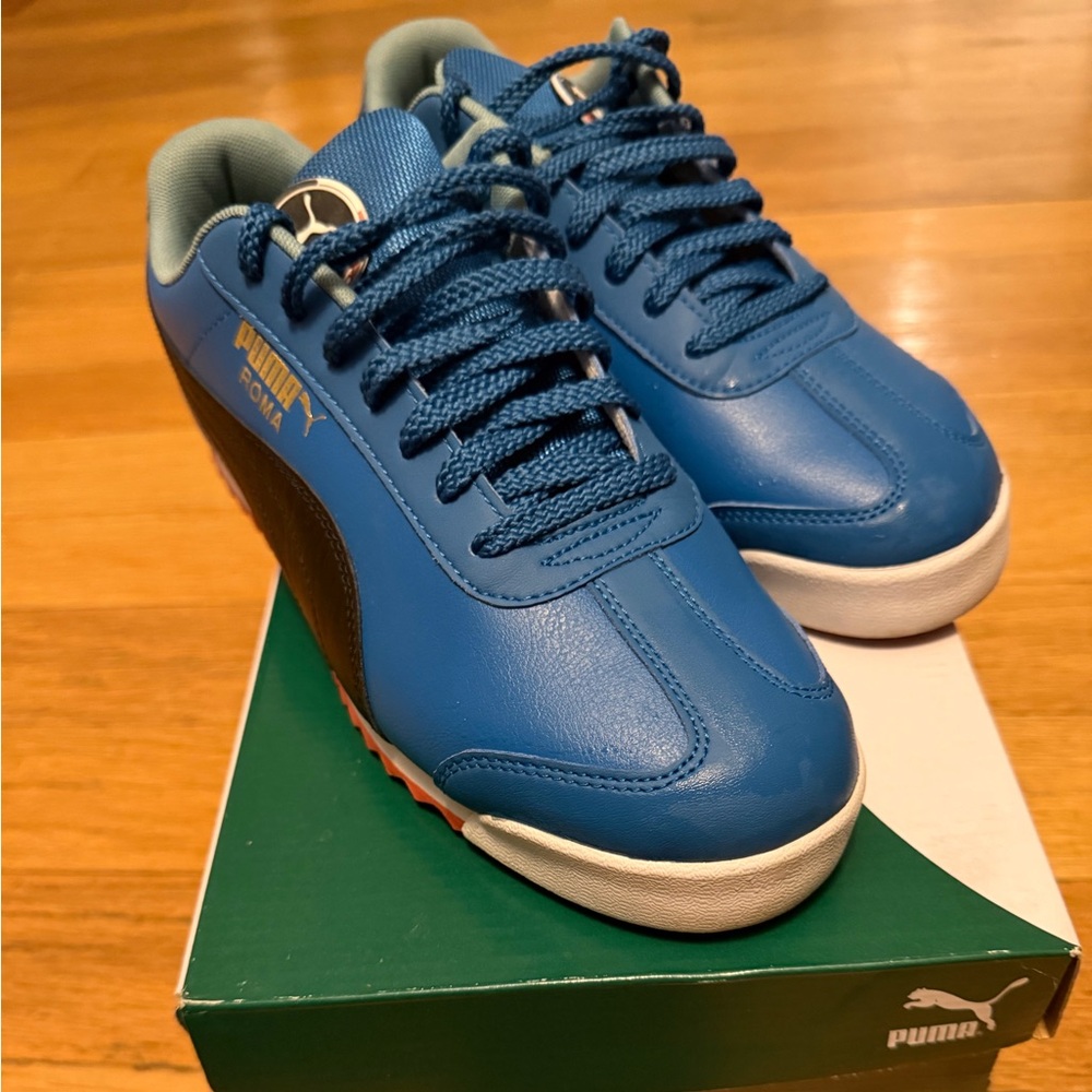 Puma Roma Blue and Black Sneakers - Picture 2 of 4